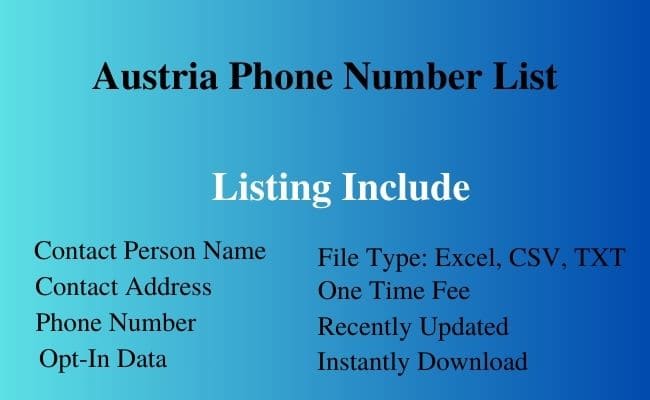 Austria phone number list