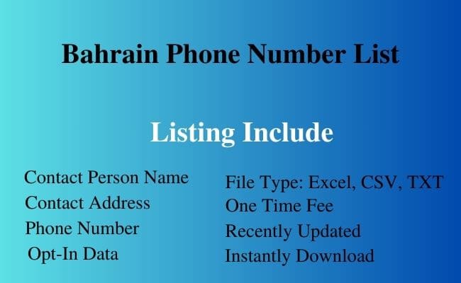 Bahrain phone number list