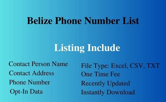 Belize phone number list