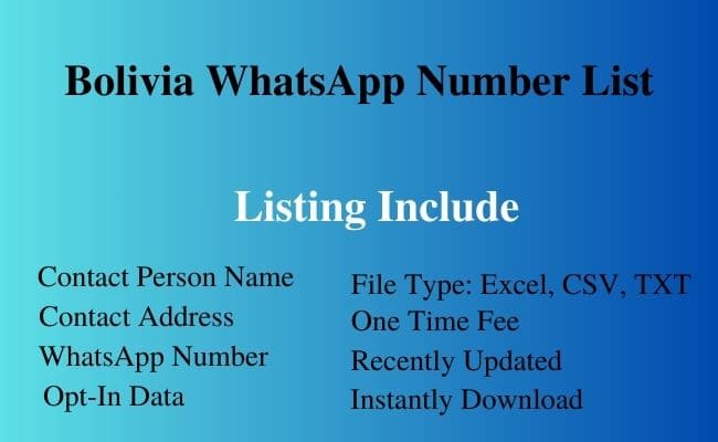 Bolivia whatsapp number list