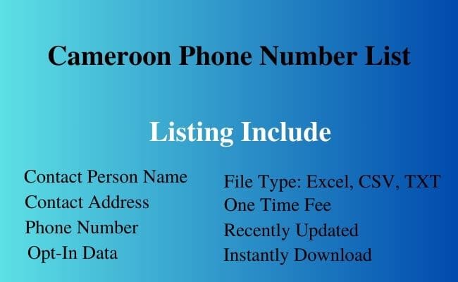 Cameroon phone number list