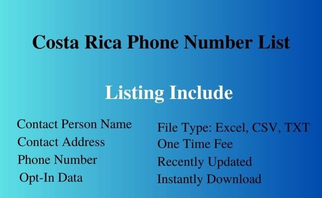 Costa Rica phone number list