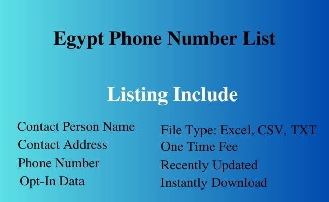 Egypt phone number list