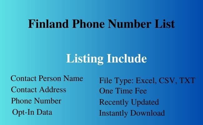 Finland phone number list