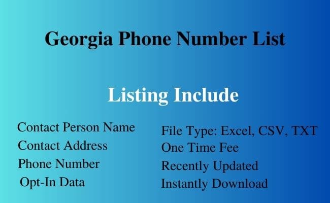 Georgia phone number list