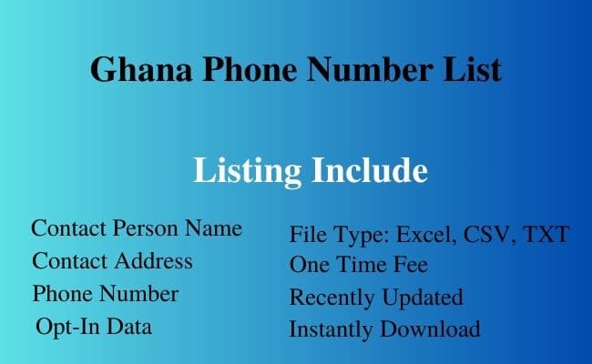 Ghana phone number list