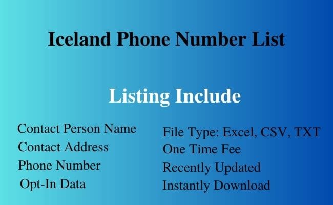 Iceland phone number list