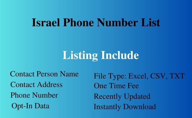 Israel phone number list