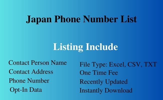 Japan phone number list