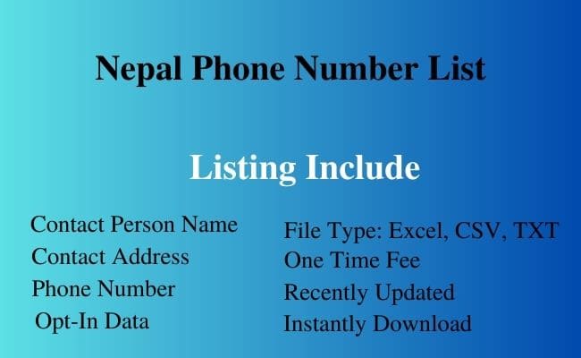 Nepal phone number list