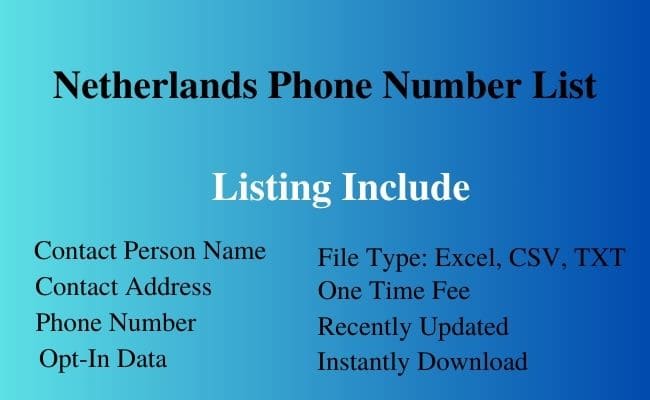 Netherlands phone number list